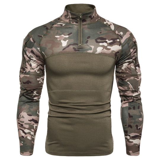 Herren Funktionsshirt mit Stehkragen und innovativem Camouflage-Design R&B