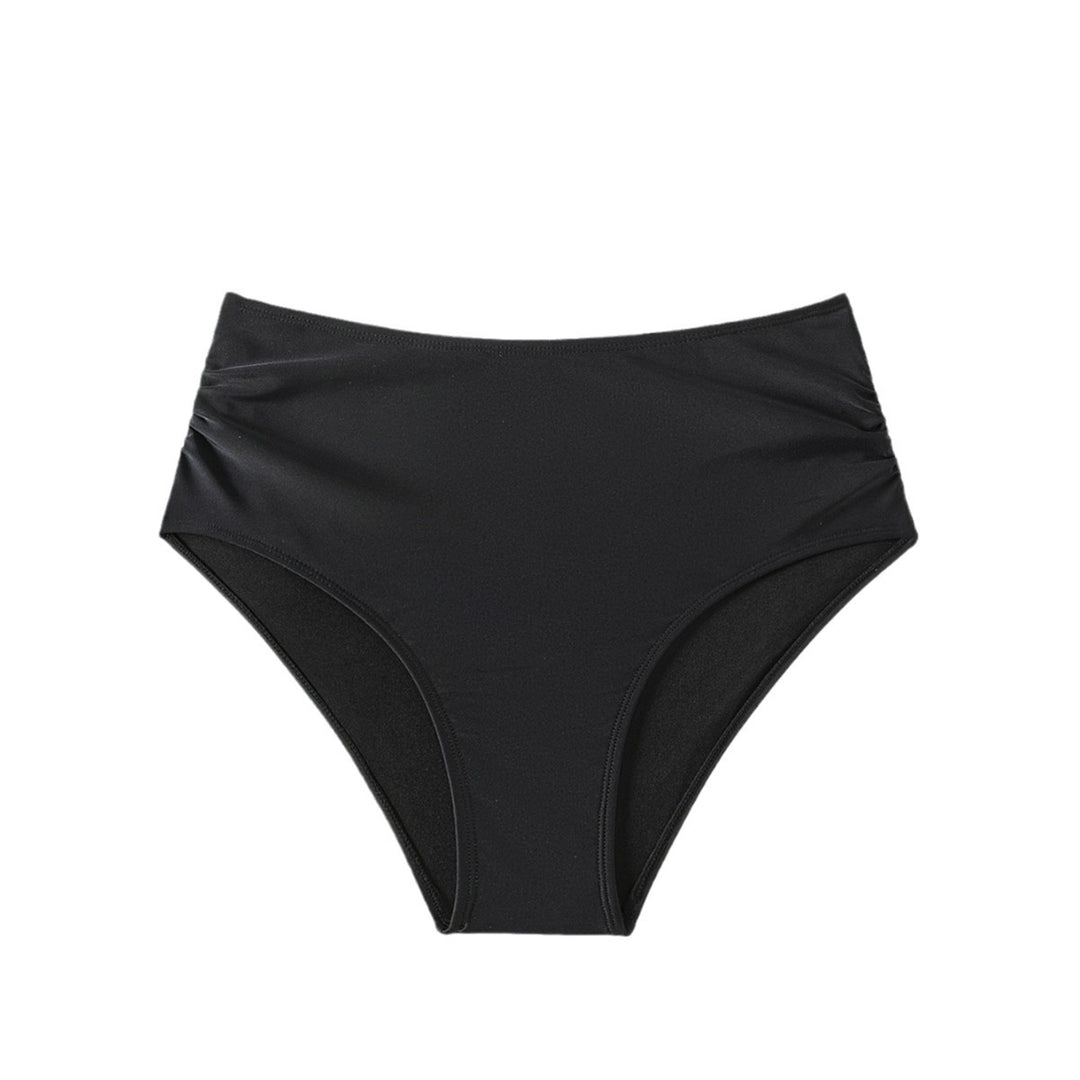Damen Hoch geschnittener Bikini-Hosen mit Raffungen R&B