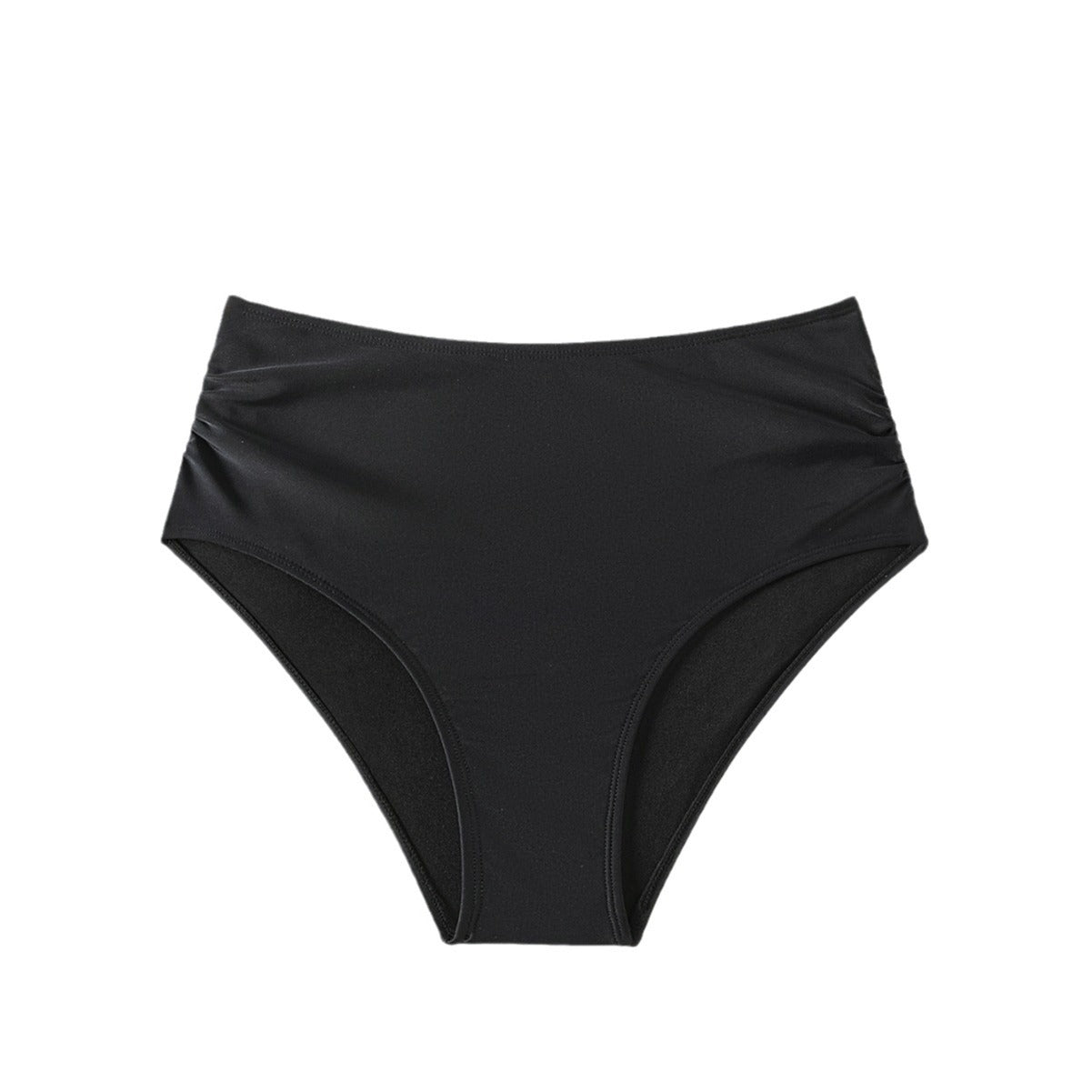 Damen Hoch geschnittener Bikini-Hosen mit Raffungen R&B