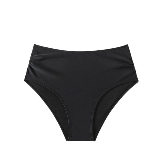 Damen Hoch geschnittener Bikini-Hosen mit Raffungen R&B