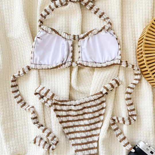 Damen Sportliches Bikini-Top mit Tiefer Ausschnitt R&B