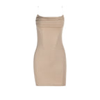 Damen Figurmollendes Minikleid mit schulterfreiem Design und raffinierten Rippendetails EB