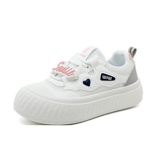 Damen Trendige Plateau-Sneaker mit buntem Schriftzug R&B