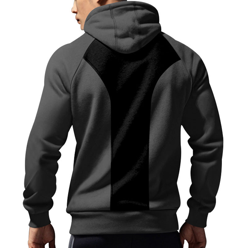 Herren Kapuzensweater mit kurzem Reißverschluss und praktischer Kängurutasche R&B
