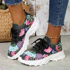 Damen Modische Sneaker mit floralem Jacquard-GewR&Be und luftiger Sohle R&B