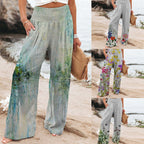 Damen Weite Sommerhose mit floralen Designs und elastischem Bund R&B