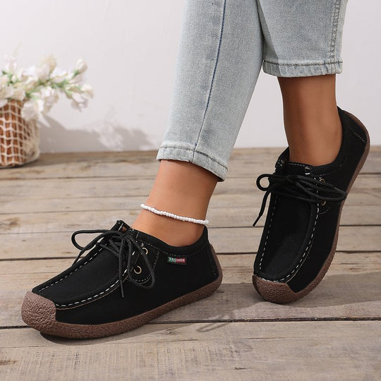 Damen Freizeit Sneaker mit elastischen Schnürsenkeln und rutschfester Sohle R&B