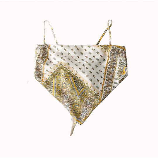 Femme Artistic Bandana Stil Crop Top R&B
