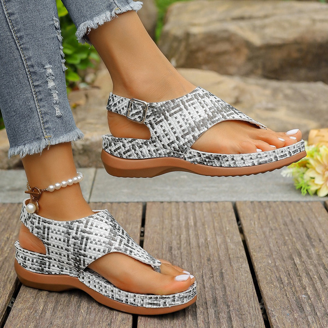 Damen komfortable Keil-Sandalen mit verstellbaren Riemen R&B