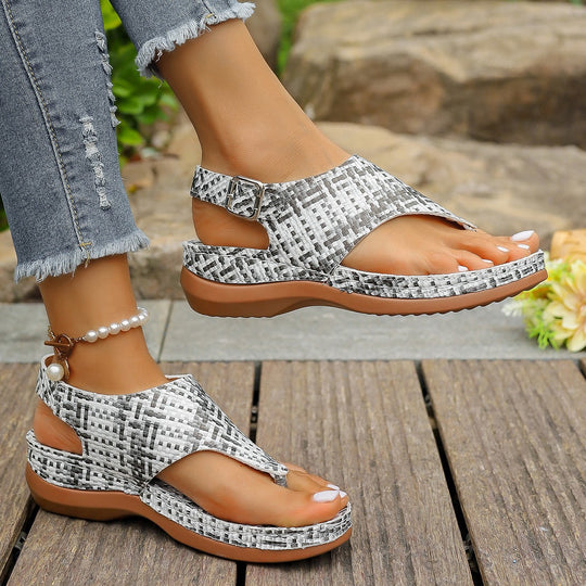 Damen komfortable Keil-Sandalen mit verstellbaren Riemen R&B