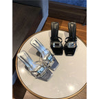 Damen elegante Slipper mit funkelndem Schmuckdetail R&B