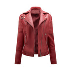 Damen Bikerjacke mit modischen Steppdetails und asymmetrischem Reißverschluss