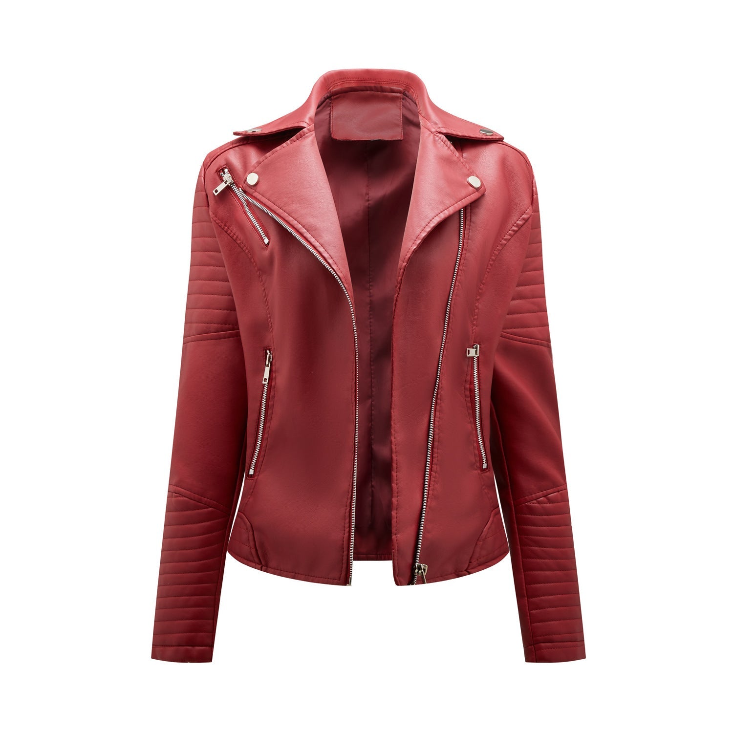 Damen Bikerjacke mit modischen Steppdetails und asymmetrischem Reißverschluss