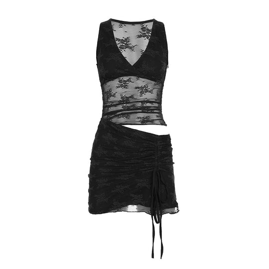 Damen Spitzen-Maxikleid mit verstellbaren Trägern und elegantem Schnitt R&B