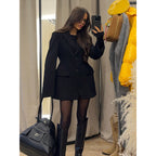 Damen elegante Blazerjacke im Oversized-Schnitt mit schickem Revers R&B