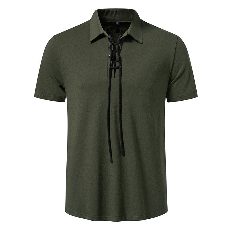 Herren Polo-Shirt mit einzigartigem Schnürdesign R&B