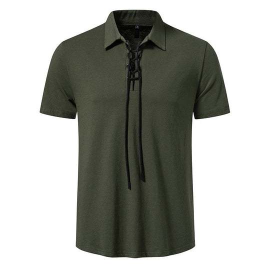 Herren Polo-Shirt mit einzigartigem Schnürdesign R&B