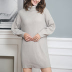 Damen Strickkleid mit hohem Kragen R&B