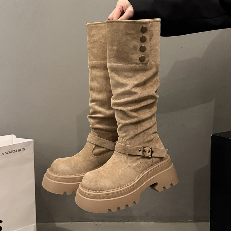 Damen modische Stiefel mit rutschfester Sohle und elegantem Schaft R&B