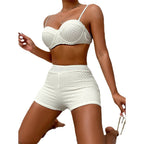 Damen Bikini-Set mit gepolstertem Oberteil und High-Waist Shorts R&B
