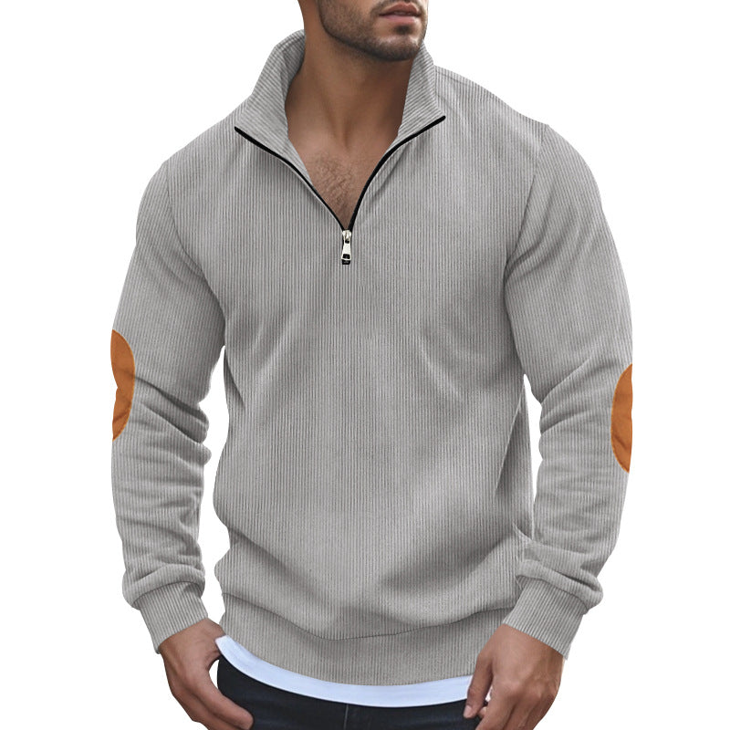 Fleece Pullover Herren sportlich elegant mit Stehkragen