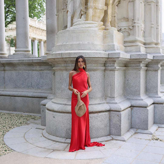 Damen Elegantes Maxikleid mit asymmetrischem Schnitt und schicker Raffung R&B