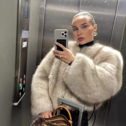 Damen kurzärmlige Pelzjacke R&B