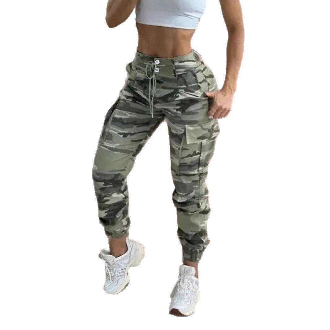 Damen Freizeithose mit Cargo-Taschen und elastischem Bund R&B