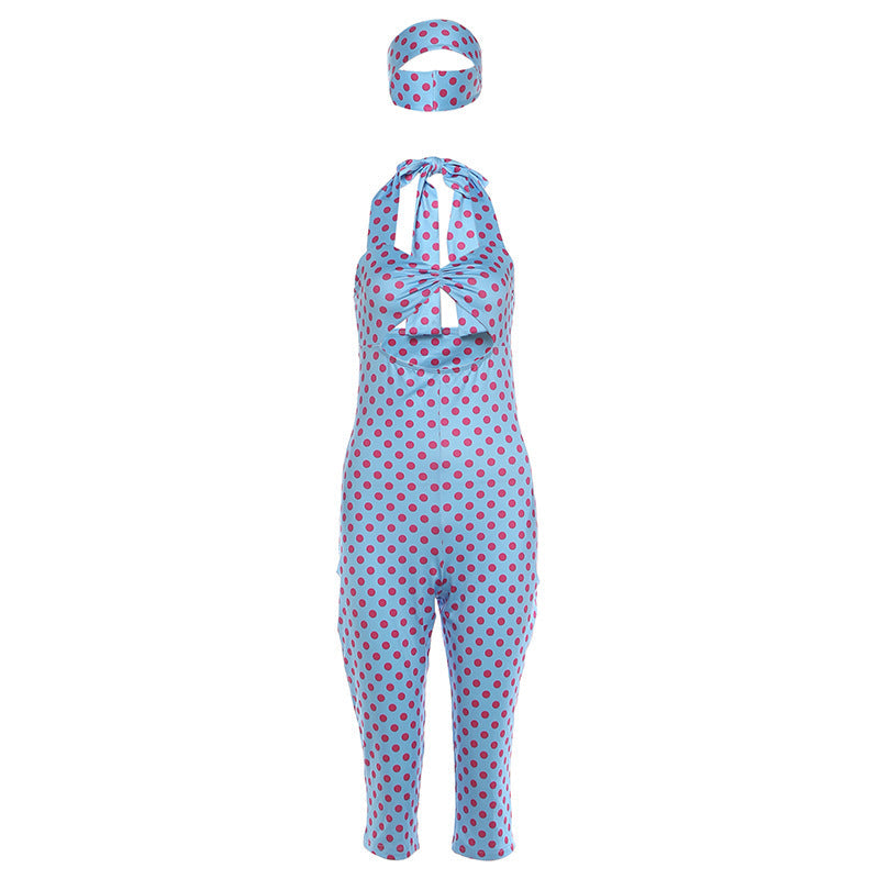 Damen Verspielter Polka-Dots Einteiler mit Band R&B