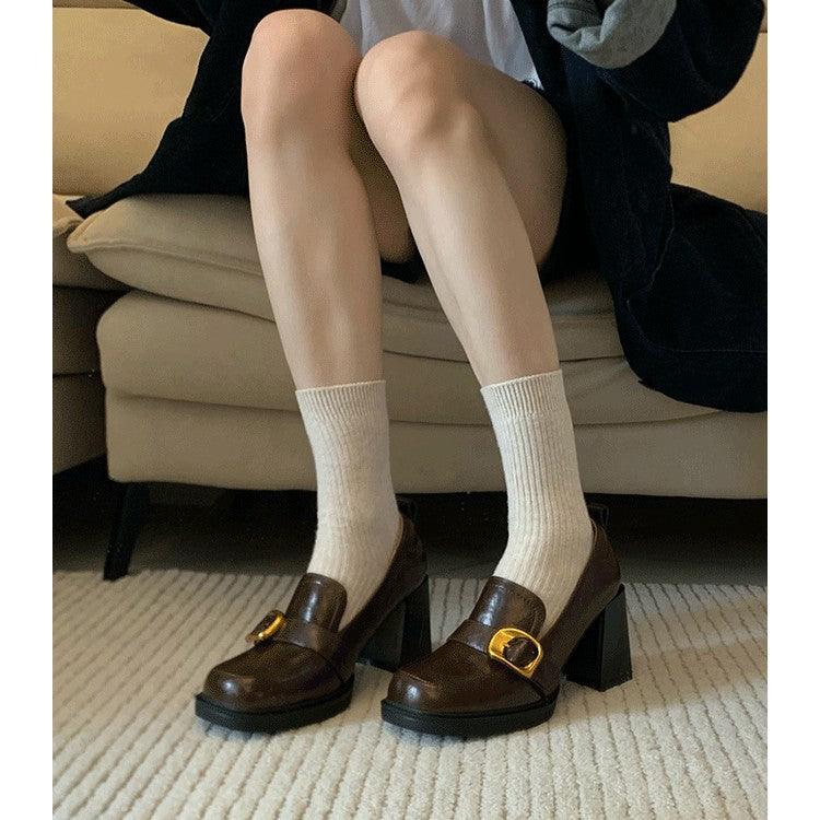 Damen elegante Plateaupumps mit schickem Schnallenakzent R&B