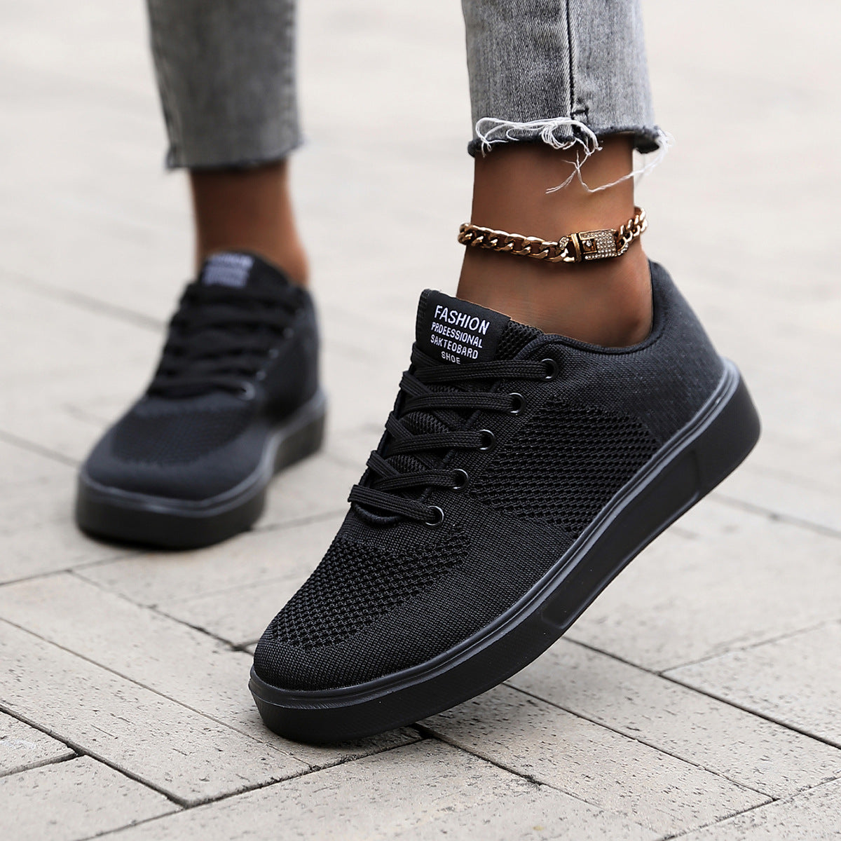 Damen Sportliche Leichtgewicht Sneakers mit atmungsaktivem Obermaterial