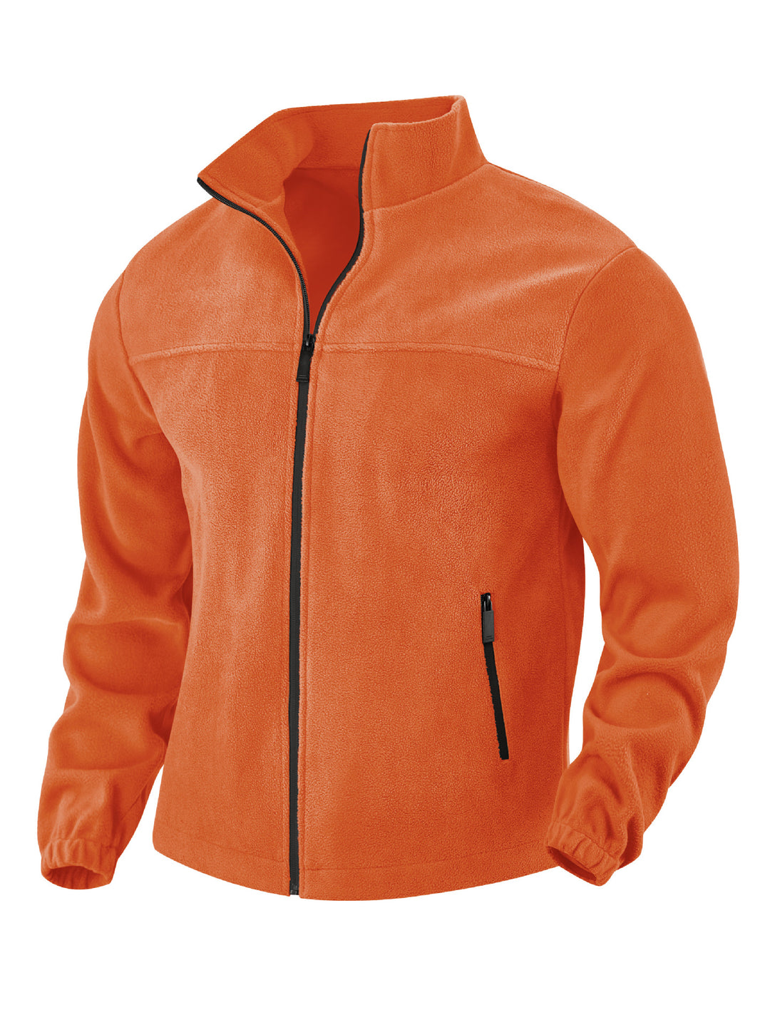 Herren nan warme Fleecejacke mit Reißverschluss, Stehkragen und Reißverschlusstaschen R&B