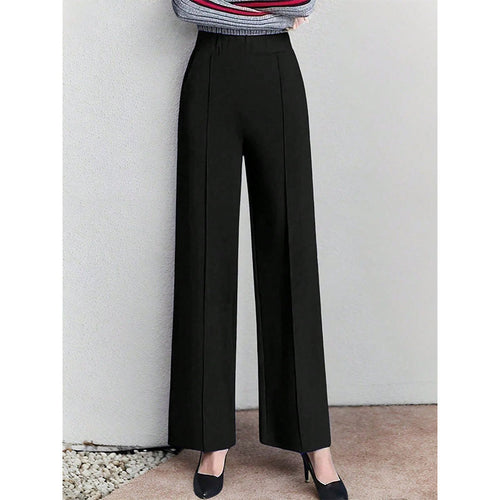 Damen Hochtaillierte Palazzo-Hose mit seitlichen Falten R&B