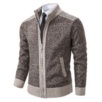 Herren Strickjacke mit modernem Zipper und hochwertiger Struktur