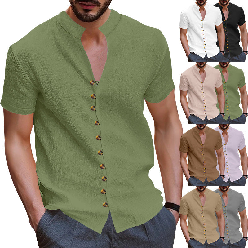 Herren Kurzarmhemd mit modernen Knopfdetails R&B