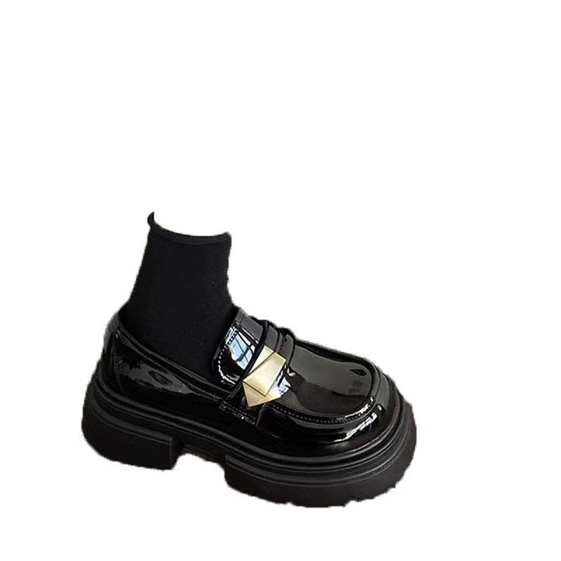 Damen Modische Loafers mit elastischem Socken-Ausschnitt und angesagtem Schnallen-Detail R&B