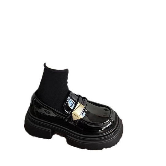 Damen Modische Loafers mit elastischem Socken-Ausschnitt und angesagtem Schnallen-Detail R&B