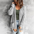 Damen Strickjacke mit Kabelmuster R&B