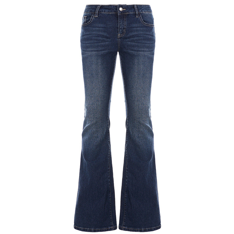 Damen Schlagjeans mit hohem Bund und eleganter Waschung R&B