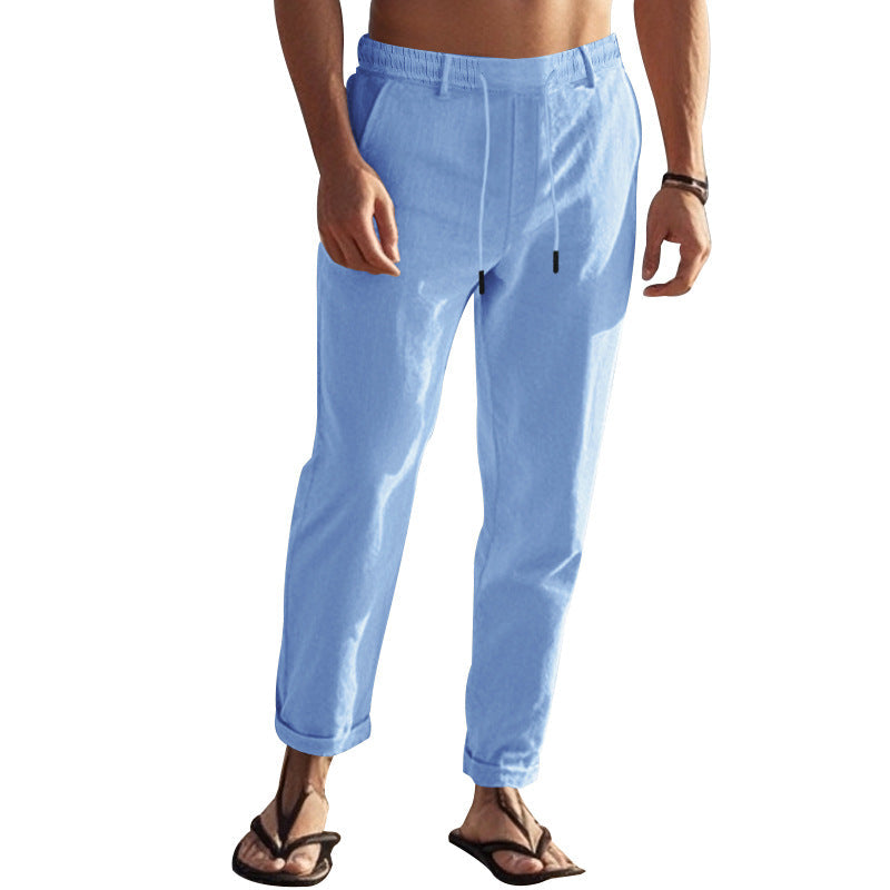 Herren lässige Freizeithose mit elastischem Bund und seitlichen Taschen R&B