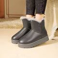 Damen Winterstiefel mit isolierendem Kunstfellkragen und rutschfester Sohle R&B