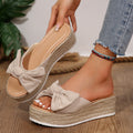Damen Wedge-Pantoletten mit modischem Schleifen-Design R&B