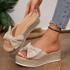 Damen Wedge-Pantoletten mit modischem Schleifen-Design R&B