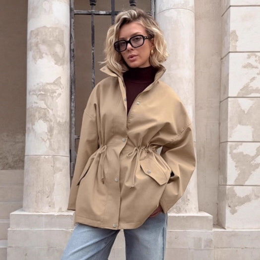 Damen urbane Übergangsjacke mit taillierbarem Kordelzug R&B