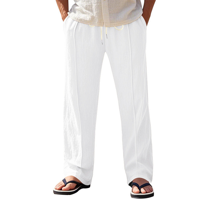Herren Luftige Strandhose mit verstellbarem Kordelzug und seitlichen Taschen R&B