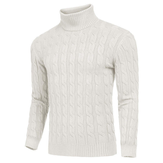 Herren modischer Rollkragenpullover mit strukturierter Strickoptik R&B