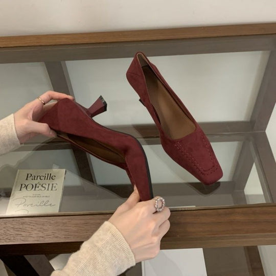 Damen elegante Ballerinas aus feinem Veloursleder R&B