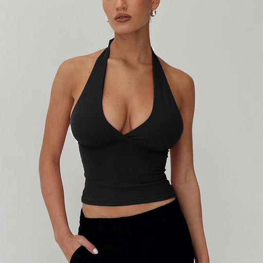Damen Haltertop mit tiefem V-Ausschnitt R&B