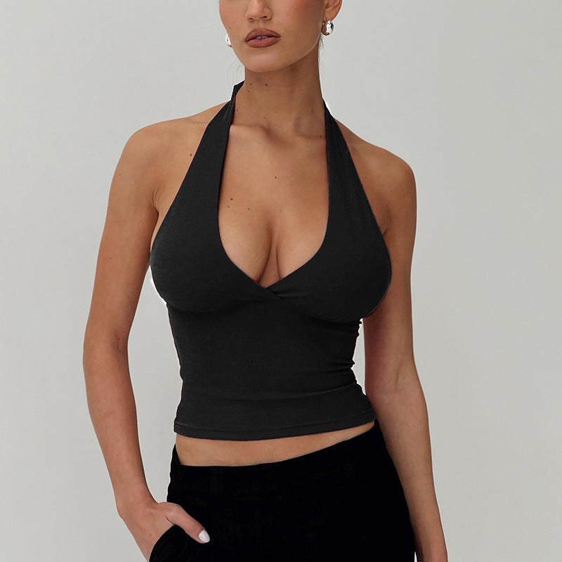 Damen Haltertop mit tiefem V-Ausschnitt R&B