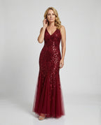 Damen Abendkleid Tüll Pailletten